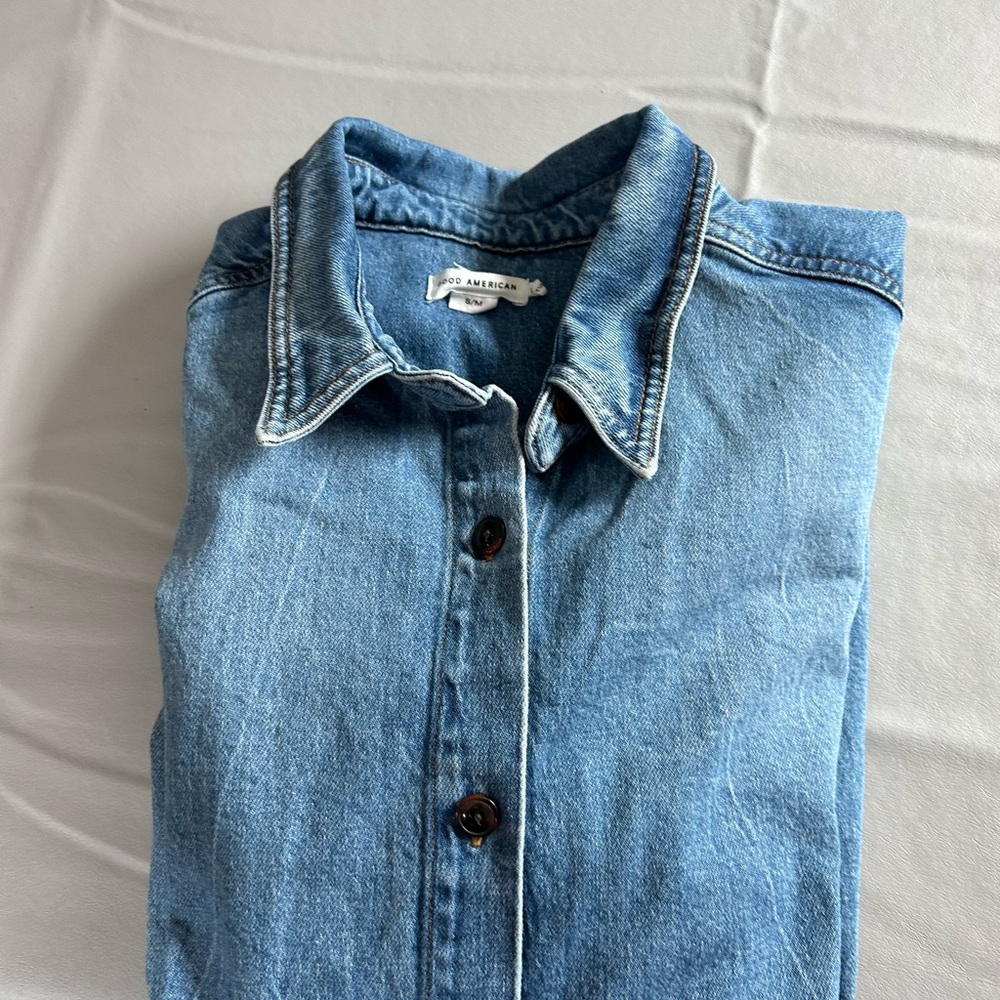 Good American Light Blue Denim Women’s oversized shirt